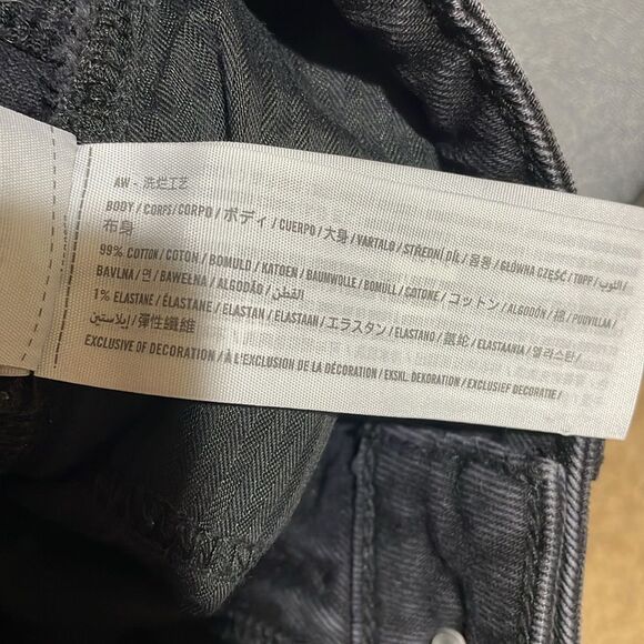 Abercrombie & Fitch Curve Love The Mom High Rise Distressed Jeans Black 24/00R - Picture 4 of 13